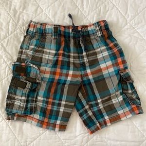 Gymboree plaid cargo drawstring shorts sz 5